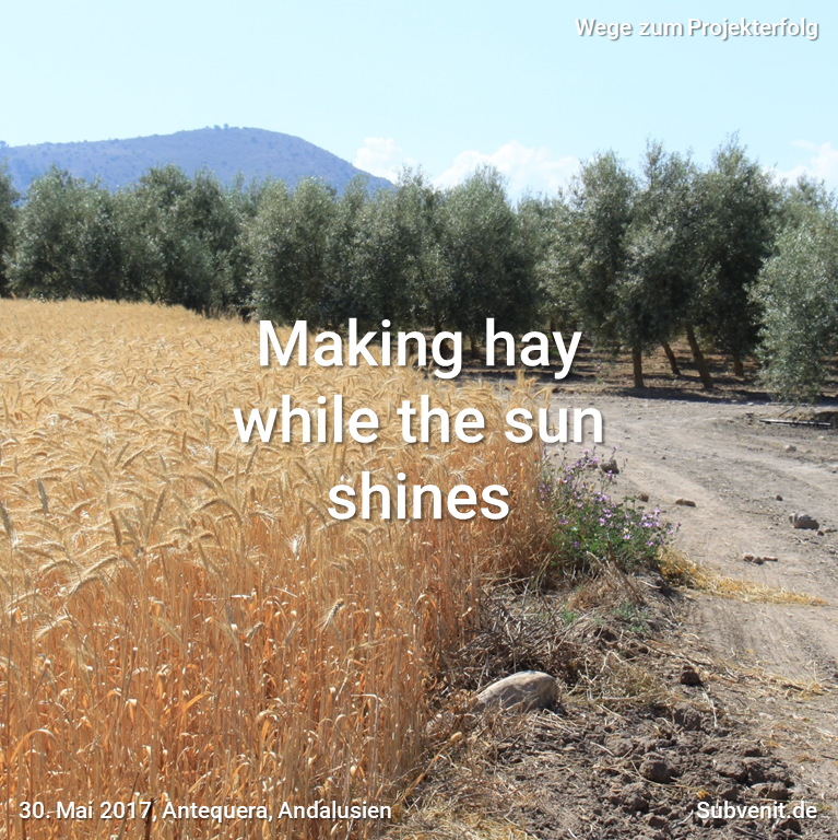 Wege 26 Making hay while the sun shines